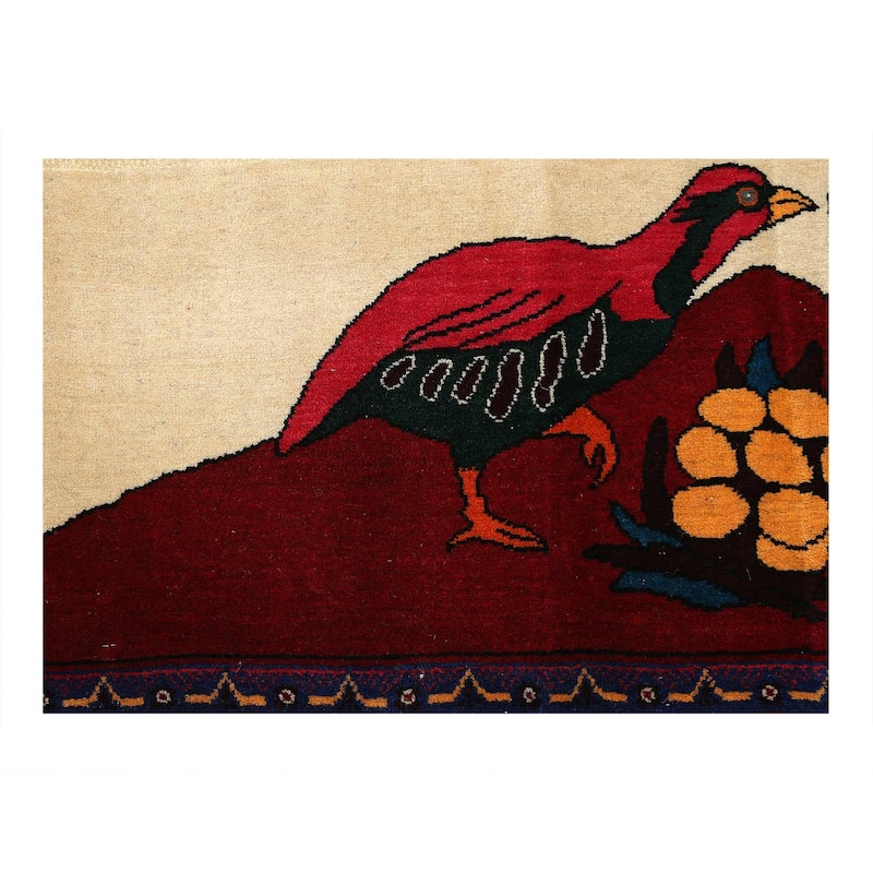 Fine Hand knotted Persian Shiraz rug 1'9'' X 3' - 1'09'' x 3'