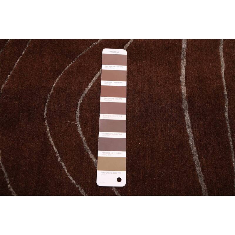 ECARPETGALLERY Hand-knotted Opulence Dark Brown Silk, Wool Rug - 7'11 x 10'0