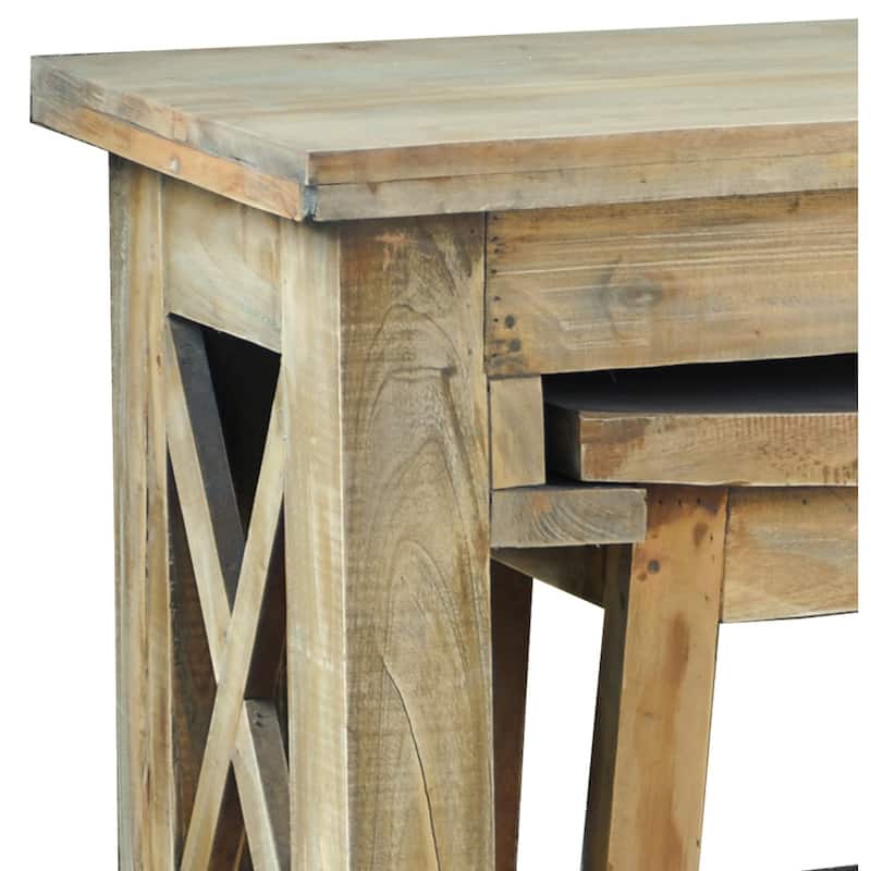 Counter Height Dining Set - 60" Bar Table with 2 Stools & Sofa Console - Solid Wood Home Bar