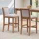 preview thumbnail 33 of 43, Set of 2 Counter Height Bar Stool, Fabric Upholstered Accent Chair, Wooden Frame Island Dining Chair, Bistro High Bar Chair