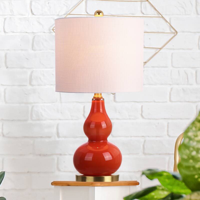 Anya 20.5" Mini Glass LED Table Lamp, Gray by JONATHAN Y