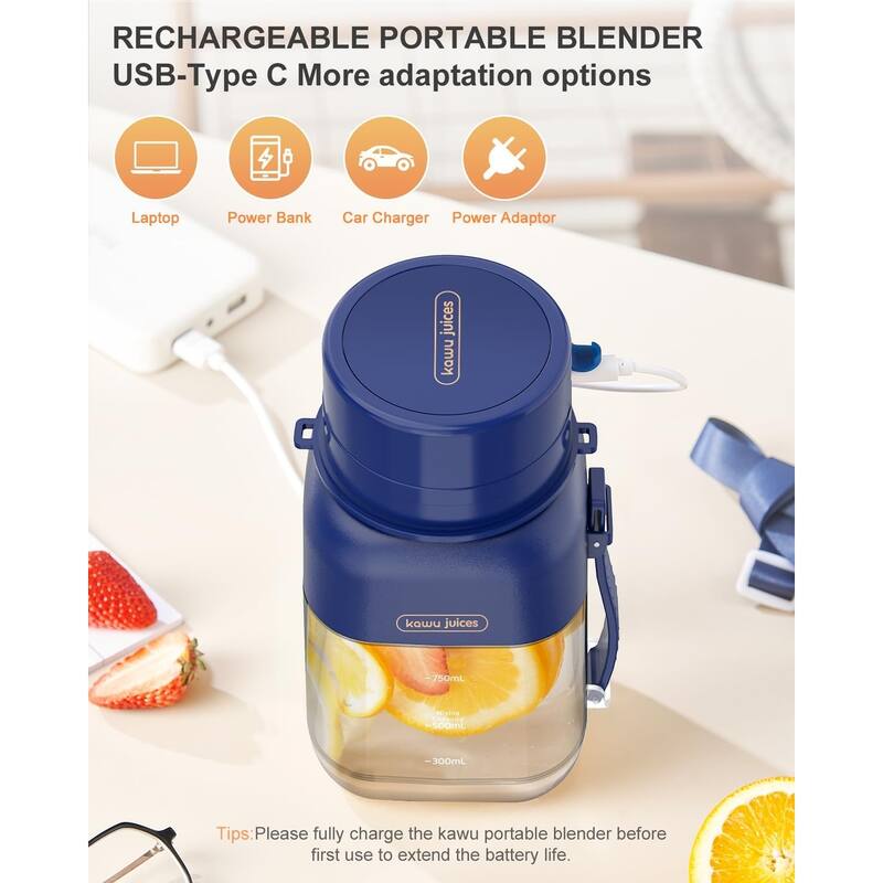 Portable USB-C Blender - Leakproof, BPA-Free, with Strap