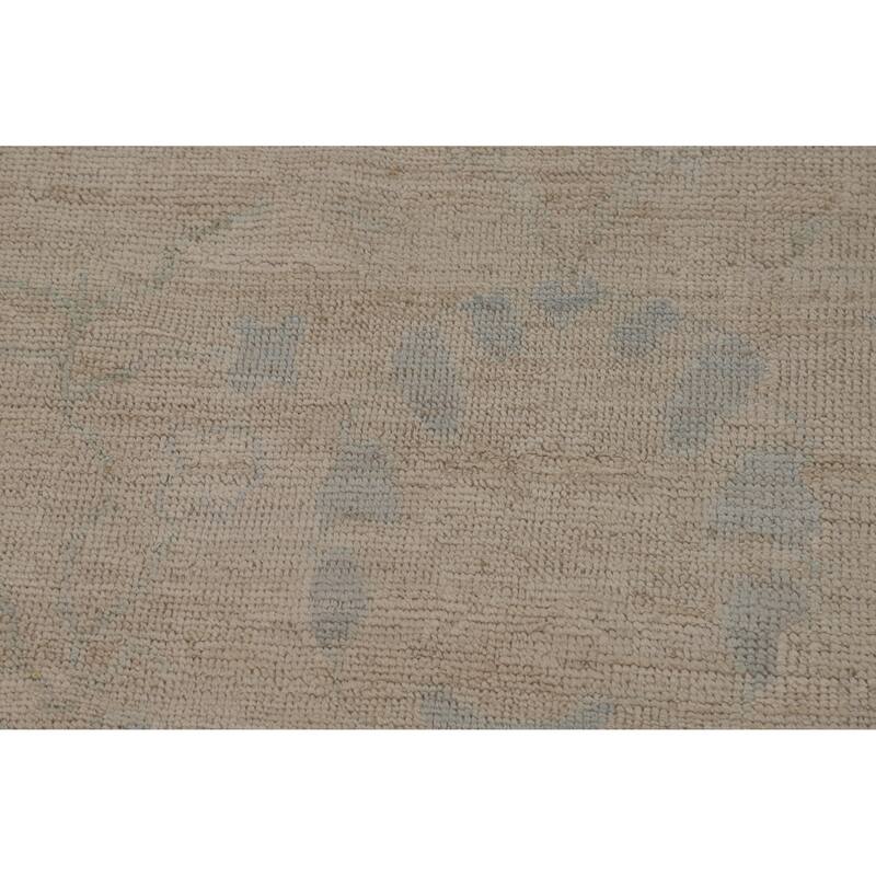 Hand Knotted Oriental 100% Wool Carpet Transitional All-Over Beige & Ivories Oushak Area Rug - 8' 10'' X 5' 10''
