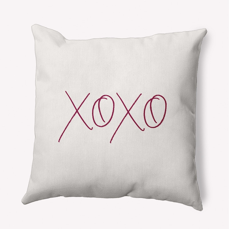 Modern XOXO Valentine's Day Decorative Indoor Pillow - 20" x 20" - Magenta