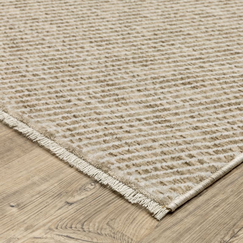 Style Haven Estella Textured Lines Beige/ Tan Area Rug
