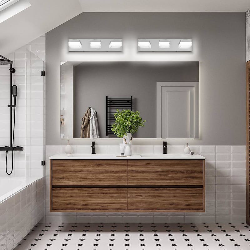 Modern LED Vanity Light, 3-Lights Wall Sconce for Bathroom and Mirror, Sleek Minimalist Design, Energy-Efficient - Chrome