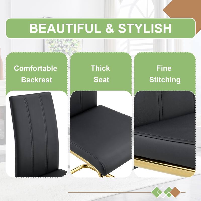 Set of 2 Modern High-Back Side Chairs