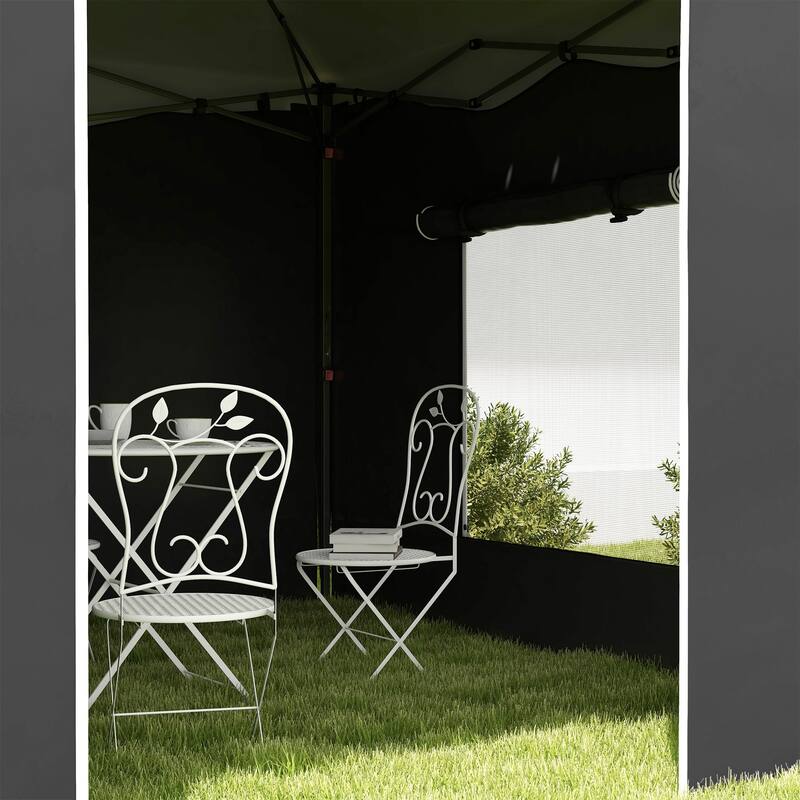 Portable 9.7'x9.7' Pop Up Canopy Tent with Sidewalls, Mesh Windows, Reflective Strips, and Carry Bag for Outdoor Events