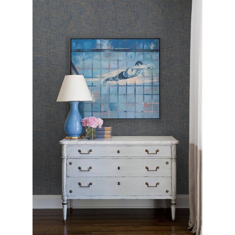 A-Street Prints Genji Blue Woven Wallpaper