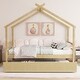 preview thumbnail 36 of 49, Roof styled wooden bed with trundle