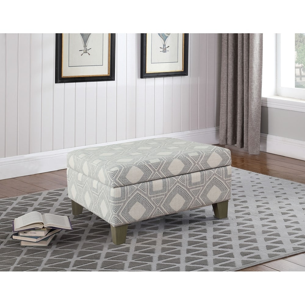 HomePop Luxury 28 Inches Square Storage Ottoman