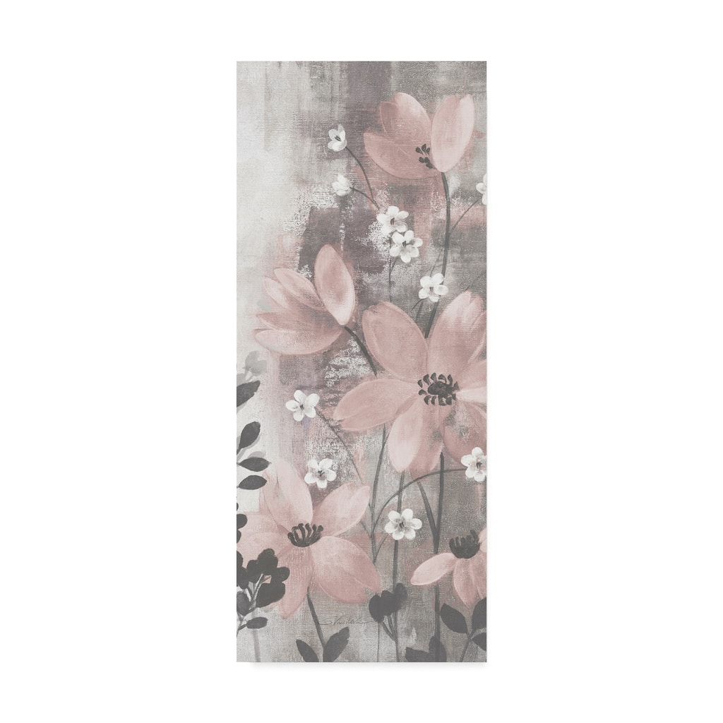 Silvia Vassileva 'Floral Symphony Blush Gray Crop I' Canvas Art