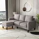 preview thumbnail 16 of 22, Modern Comfortable Living Room Furniture L Shape Sofa with Ottoman in Fabric with High Quality Wood and Durable Metal Legs Light Grey