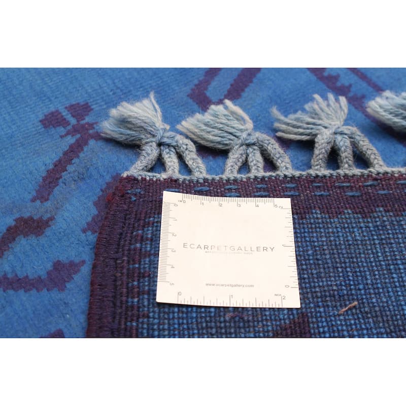 ECARPETGALLERY Hand-knotted Color Transition Blue Wool Rug - 2'7 x 12'0