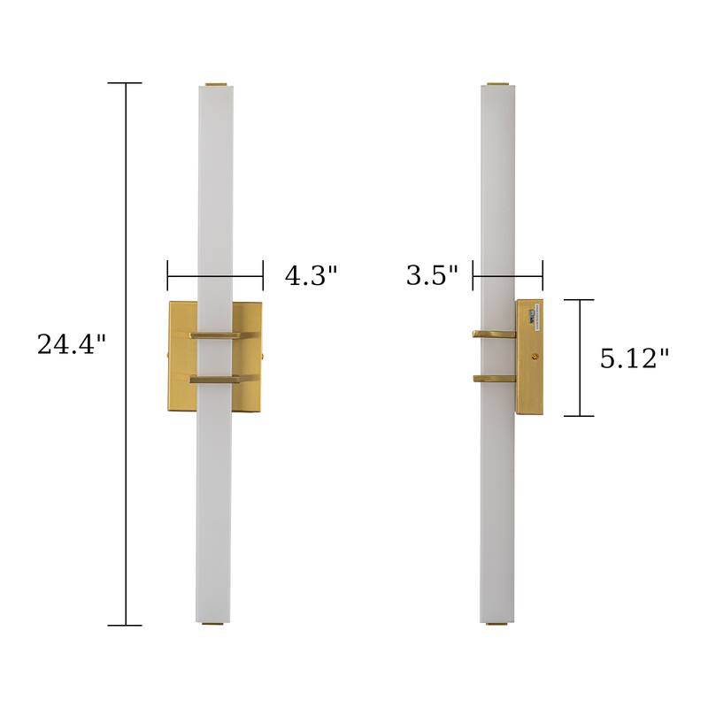 Mid-Century Modern LED Wall Sconce Bathroom Vanity Light with 3-CCT Selectable Light