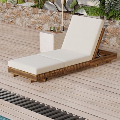 Christopher Knight Home- Lingard Outdoor Acacia Wood Chaise Lounge Set