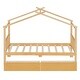 preview thumbnail 28 of 72, Creativity House Bed Twin Size Frame with 2 Wood Drawers for Boys Girls, Wood Platform Bed with Roof No Box Spring Needed