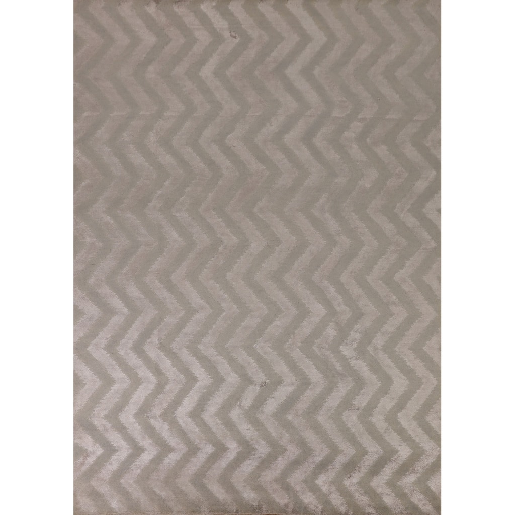Chevron Style Modern Area Rug Handmade Wool Carpet - 8'0" x 9'10"