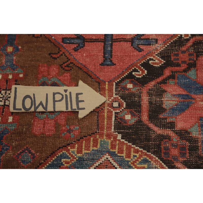 Hand Knotted Oriental 100% Wool Carpet Traditional Geometric Oranges & Rust Bakhtiari Area Rug - 9' 5'' X 7' 3''