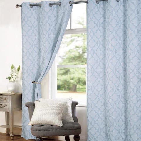 Brookfield Textured Jacquard 84 in. Grommet Curtain Panel Pair (Set of 2)
