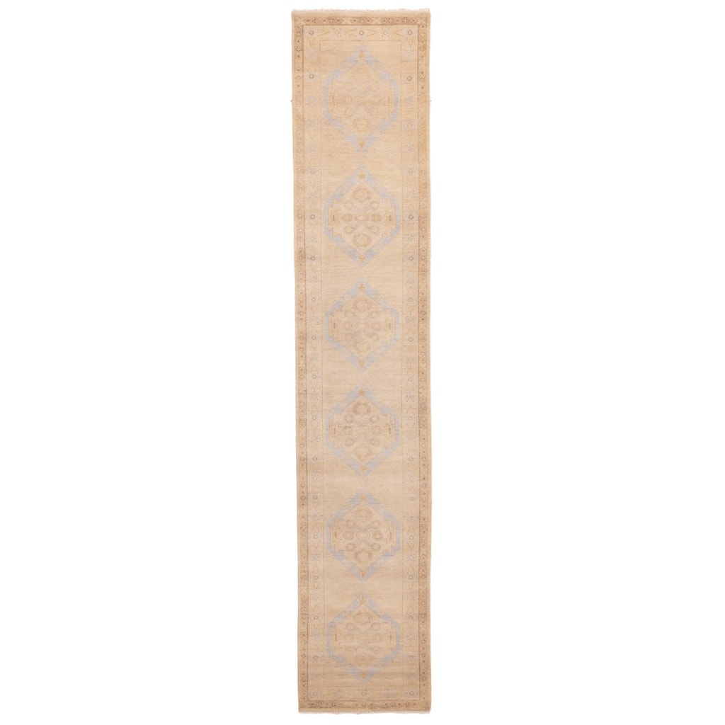 ECARPETGALLERY Hand-knotted Jules Serapi Ivory Wool Rug - 2'8 x 14'9