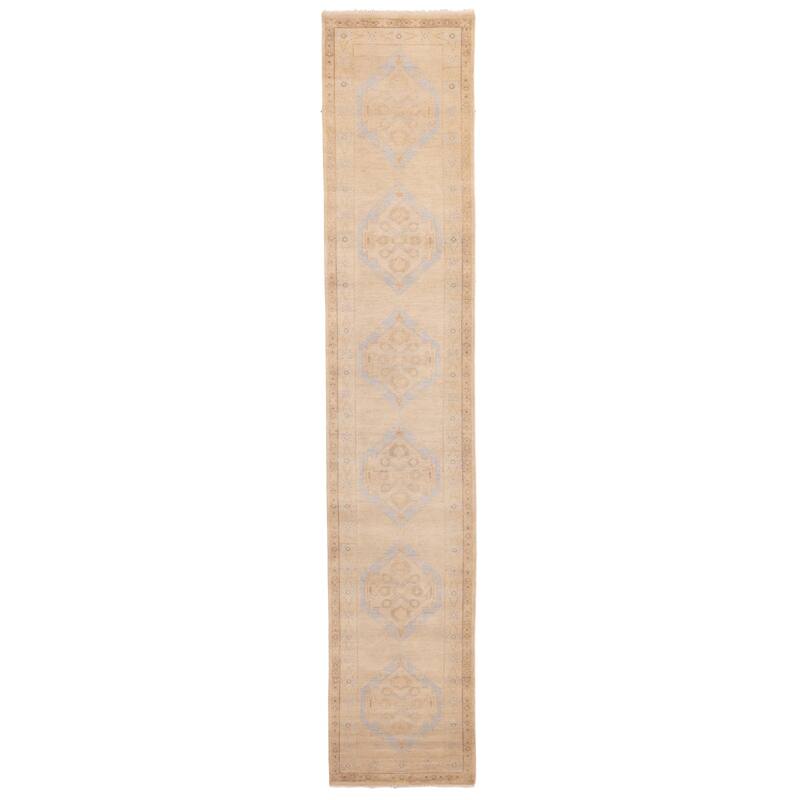 ECARPETGALLERY Hand-knotted Jules Serapi Ivory Wool Rug - 2'8 x 14'9