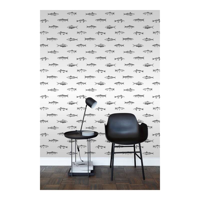 ESTA Home Fiyero Off-White Fish Wallpaper - 20.5 x 396 x 0.025