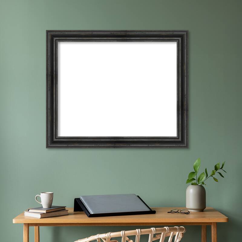 Amanti Art Rustic Pine Black Framed Dry Erase Magnetic Board