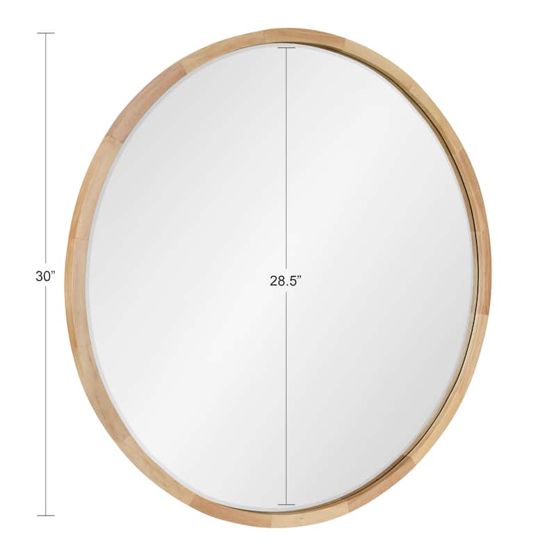 Kate and Laurel McLean Round Wood Framed Wall Mirror