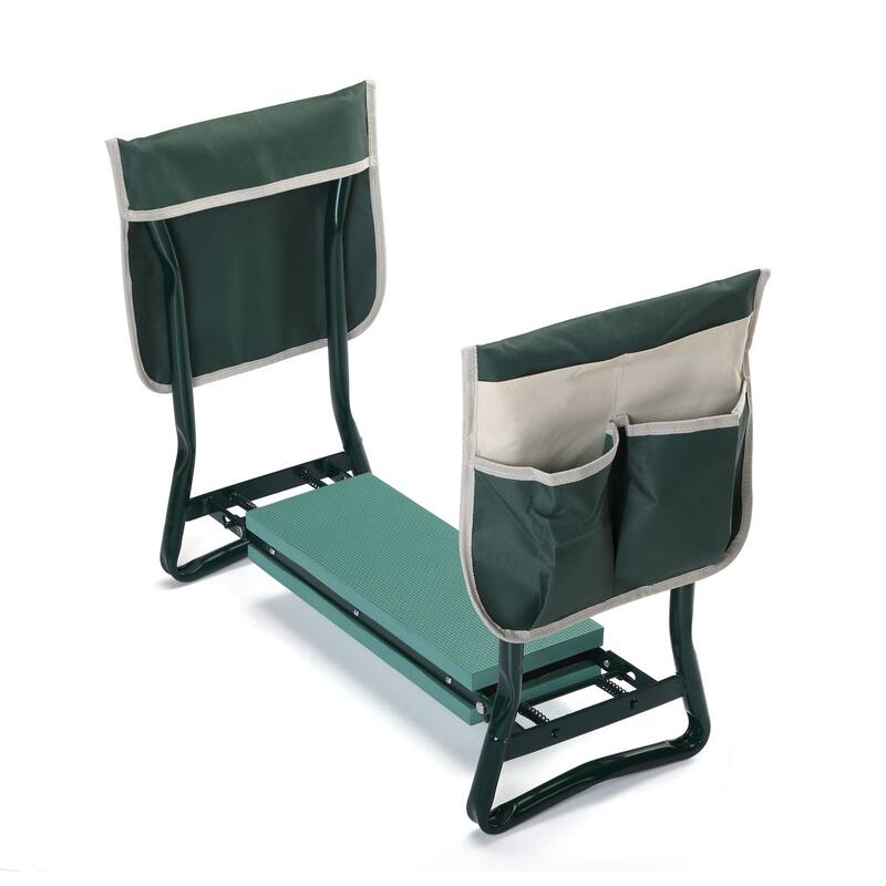 Outdoor 2-in-1 Garden Stool and Kneeler with Tool Bags