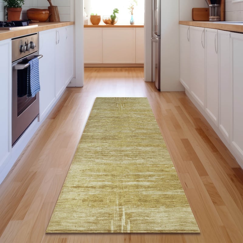 Premium Washable Super Soft Ombre Vaby Mayfield Rug - Gold - 2' 3" x 7' 6" - Runner