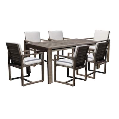 Harbor 7 Piece Dining Set, Brown