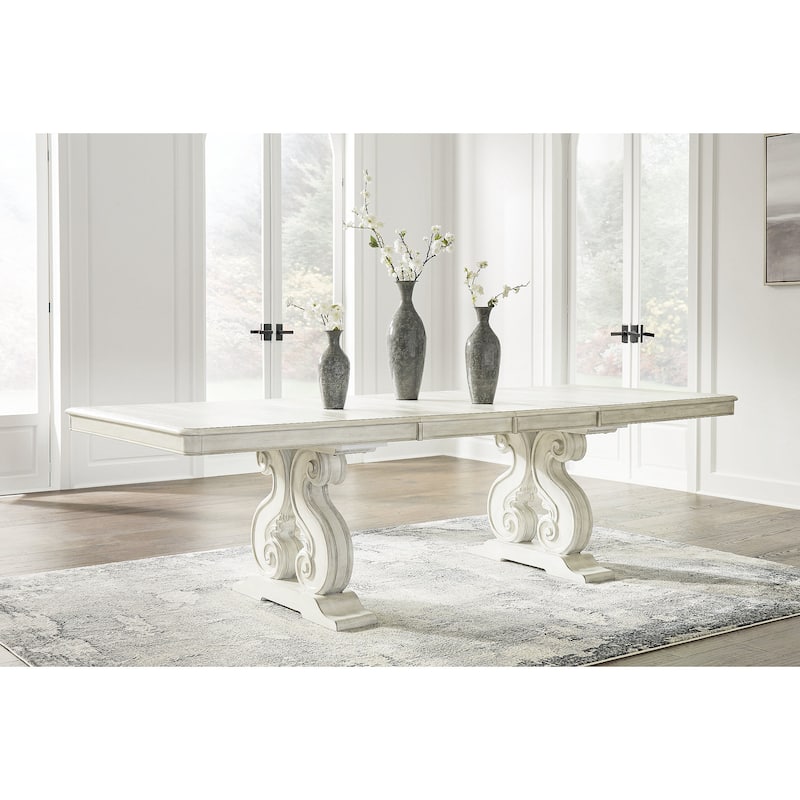 Signature Design by Ashley Arlendyne White Dining Extension Table - 44"W x 108.25"D x 30.5"H