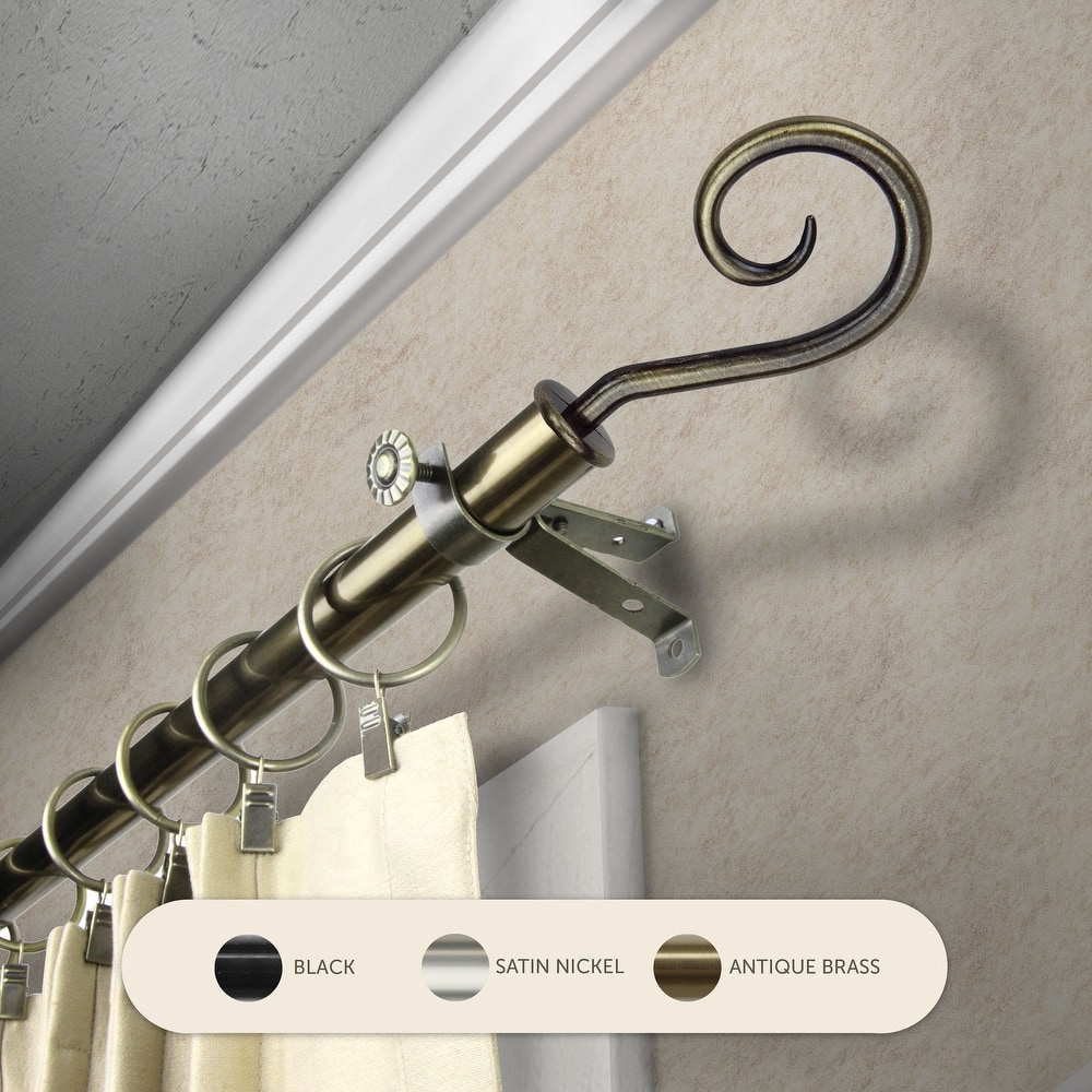 InStyleDesign Curve Adjustable Curtain Rod 13/16 inch dia.