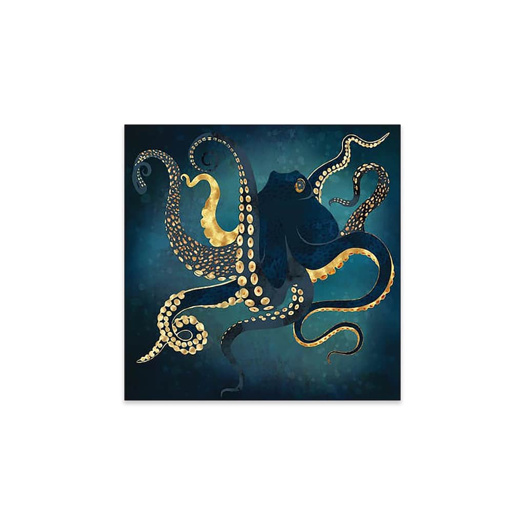 Metallic Octopus Iv Print On Acrylic Glass by SpaceFrog Designs