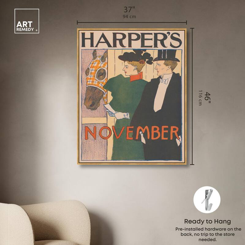 Harpers November 1895 Canvas by Art Remedy