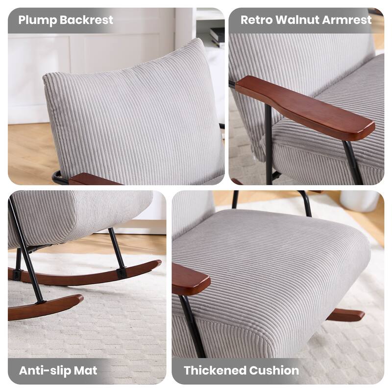 Rocking Accent Chair with Metal Frame
