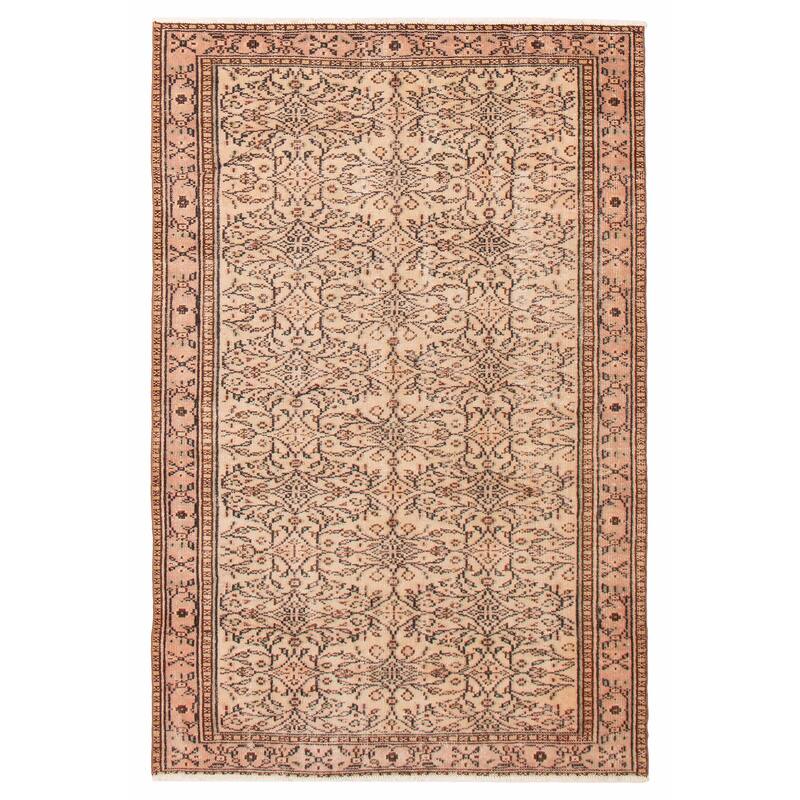 ECARPETGALLERY Hand-knotted Melis Vintage Cream Wool Rug - 5'5 x 8'5 - Cream - 5'5 x 8'5