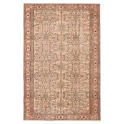 ECARPETGALLERY Hand-knotted Melis Vintage Cream Wool Rug - 5'5 x 8'5