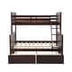preview thumbnail 12 of 30, Twin Over Full Bunk Bed with Storage Drawers, Wooden Bunk Bed with Ladder and Safety Guard Rails