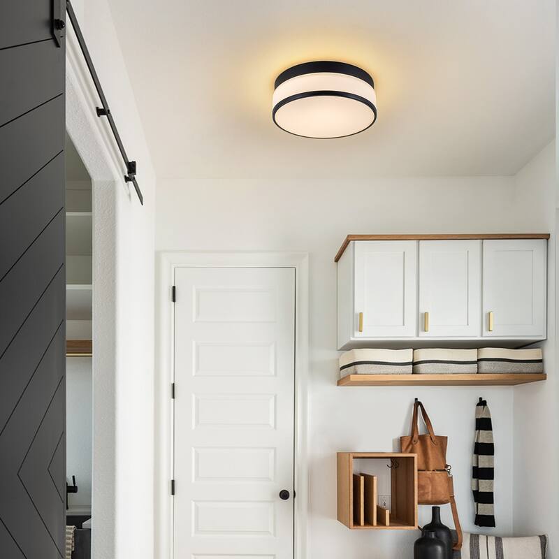 Selectable LED Flush Mount Ceiling Light with Frosted Glass