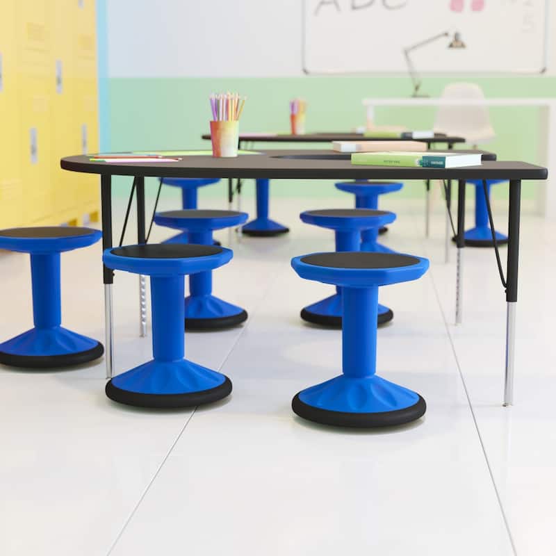 Commercial Fixed Height Collaborative Wobble Stool - 12.75"W x 12.75"D x 16"H