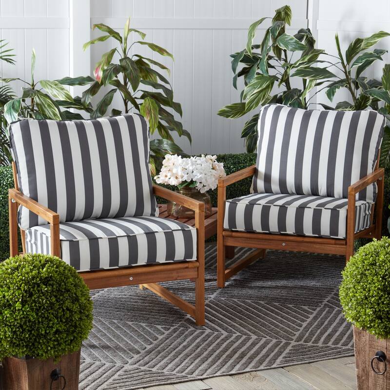 Outdoor 2-Piece Reversible Deep Seat Cushion Set (Cushions Only)