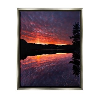 Stupell Lake Sunset Reflection Framed Floater Canvas Wall Art Design by ...