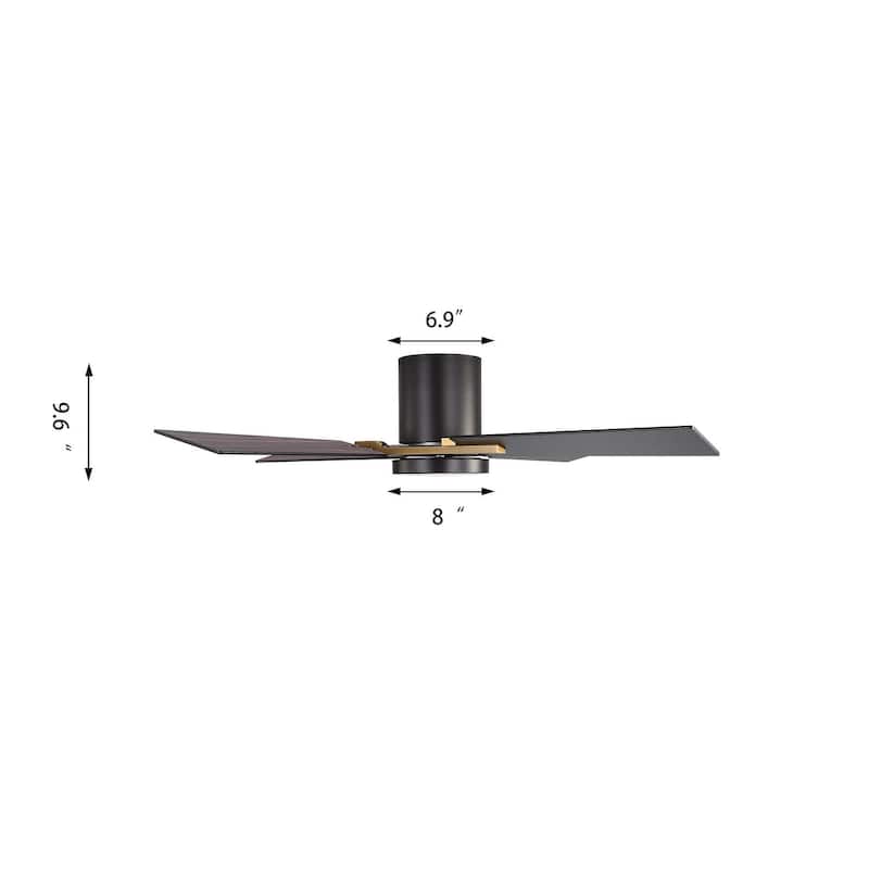 48Inch 4 Two-color Fan Blades Dc Motor Indoor Ceiling Fan With Light Kit And Remote