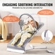 preview thumbnail 7 of 8, Light Grey Adjustable Baby Bouncer Seat with Toy Bar and 2 Recline Angles Foldable Rocker with Harness