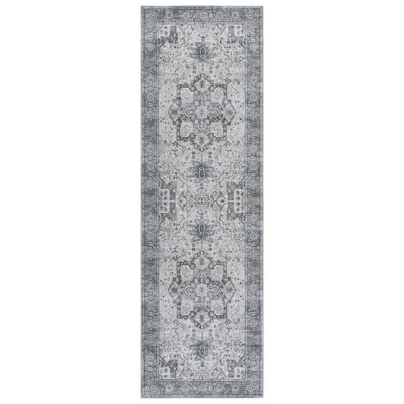 SAFAVIEH Arizona Mayumi Machine Washable & Slip Resistant Rug - 2'6" x 8' Runner - Grey