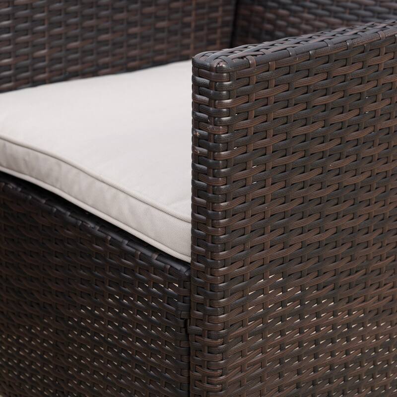 Cobalt Outdoor Wicker Wood Expandable Rectangle Dining Set with Cushions by Christopher Knight Home