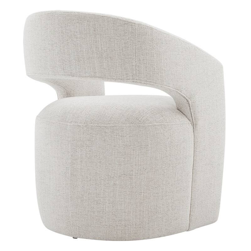 Spruce & Spring Joey Barrel Accent Chair with Casters for Living Room, Office, or Reading Nook
