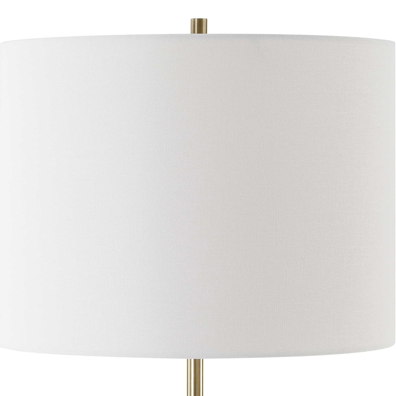 Gek Table Lamp, Off White Linen Shade, Black Tapered Base, 28 Inch